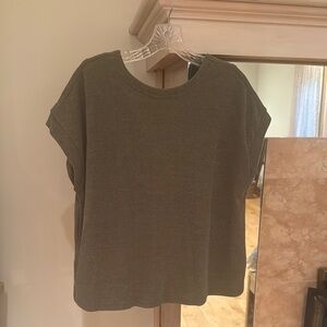 Listicle Olive Green Short Sleeve Open Back Top